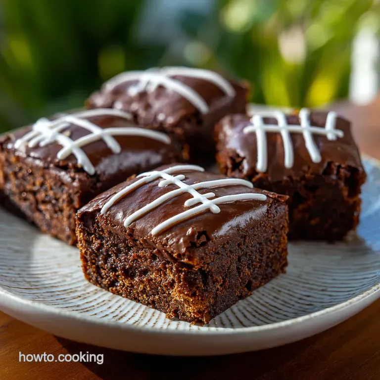 Touchdown FootballThemed Brownies with Chocolate Frosting