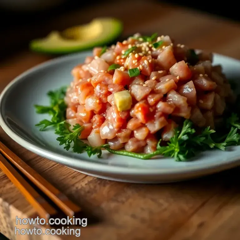 Fresh and Flavorful Tuna Tartare with Avocado and Sesame presentation