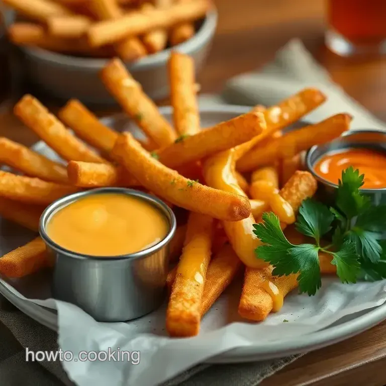 Fried Fries with Spicy Cheese Sauce
