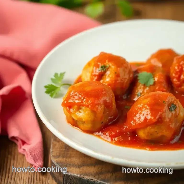Crispy Fried Chicken Meatballs with Savory Marinara Sauce presentation