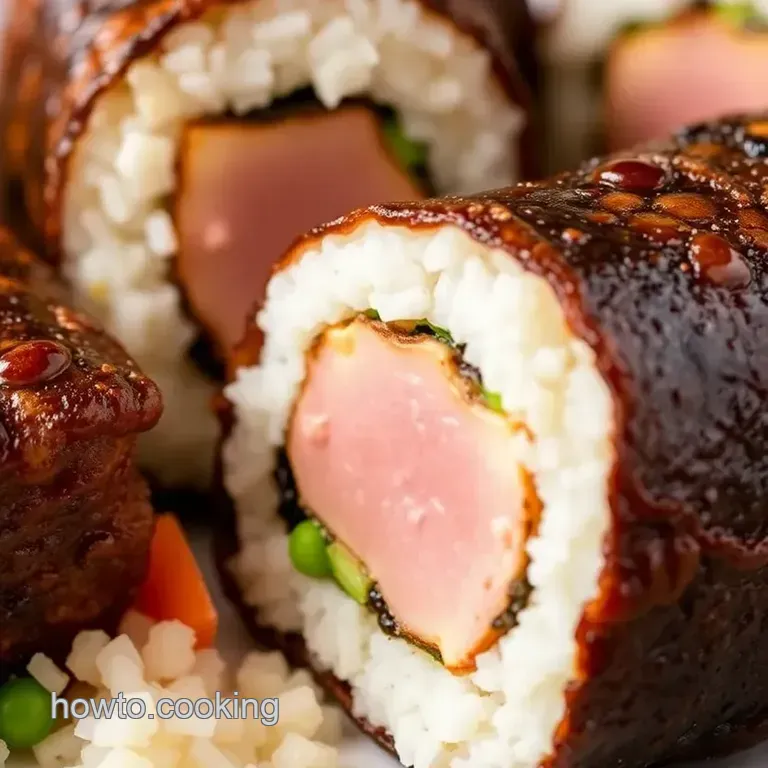Fried Spam Musubi: An Irresistible Quick Treat presentation