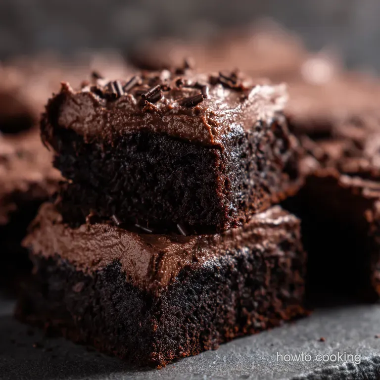 Fudgy Dream Brownies with Chocolate Fudge Frosting presentation