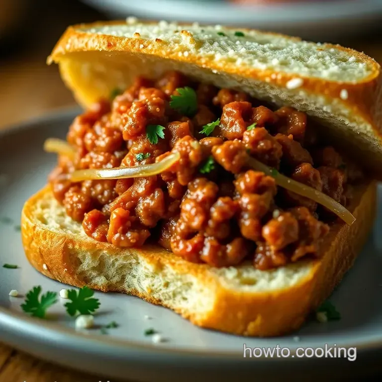 Garlic Bread Sloppy Joes presentation
