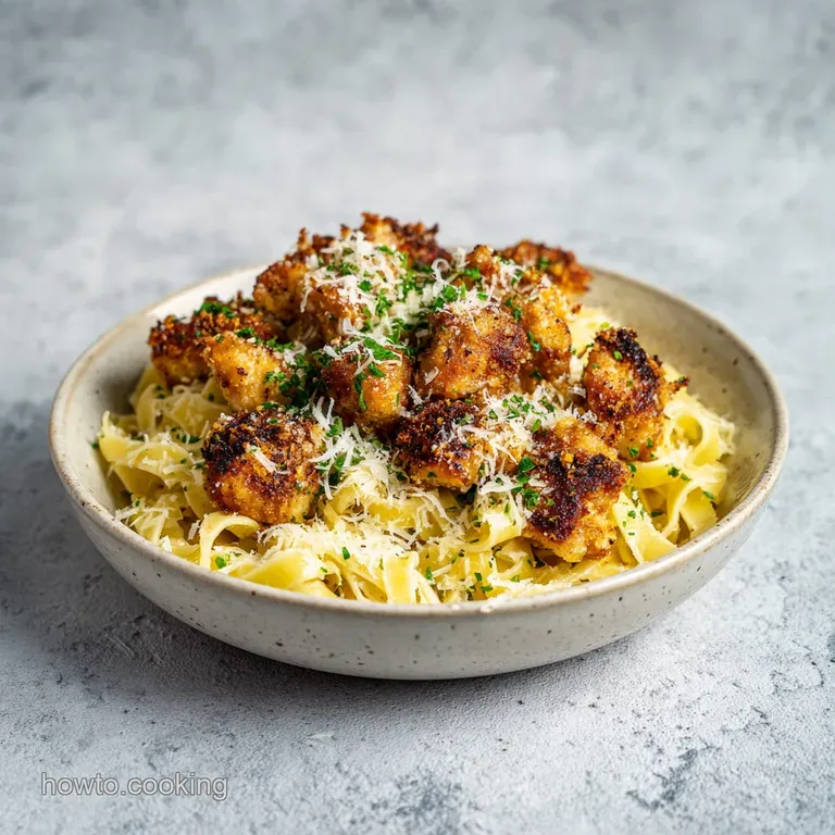 Garlic Butter Chicken with Parmesan Fettuccine