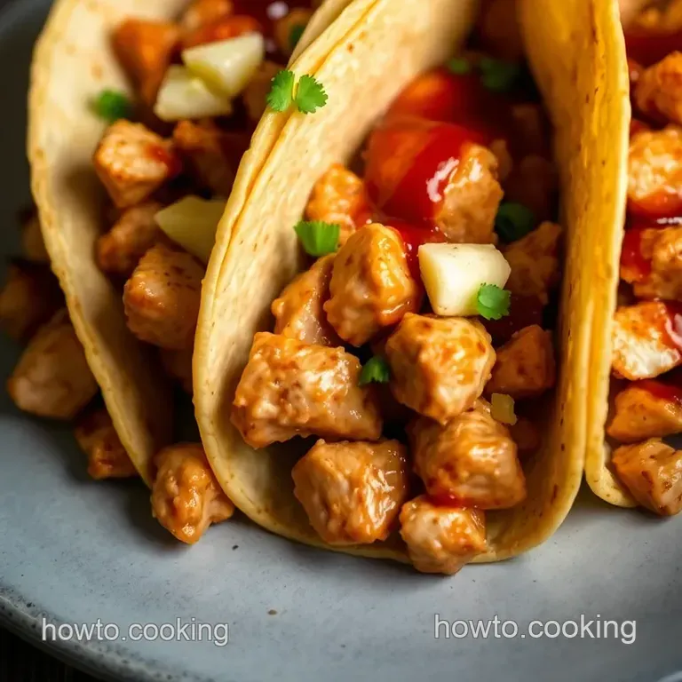 Garlic Butter Honey BBQ Chicken Tacos presentation