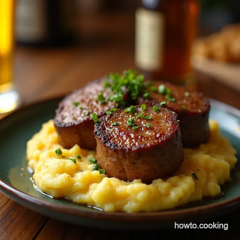 Pub Grub Perfection Garlic Butter Steak Bites with Dreamy Champ Mash presentation