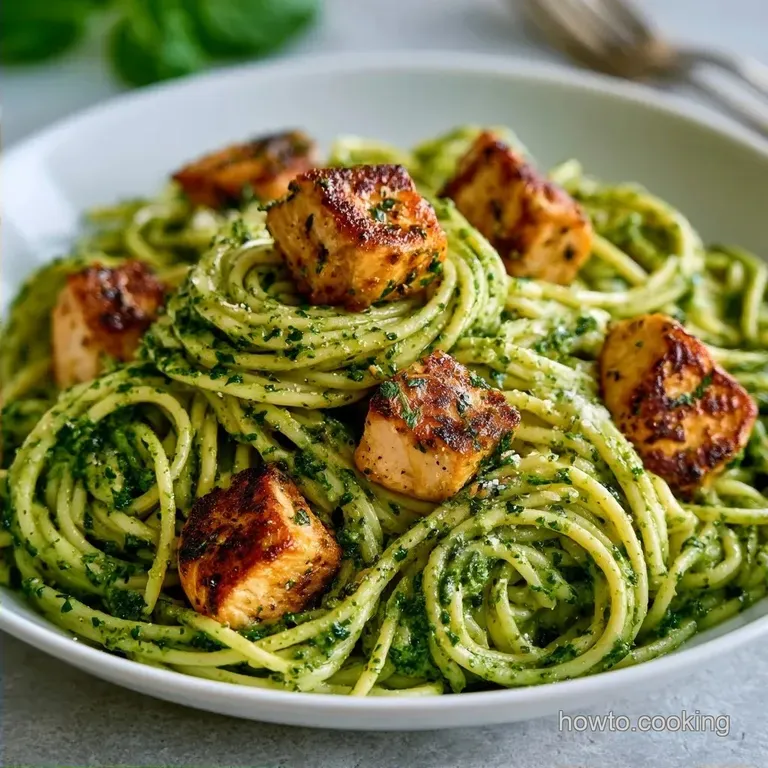 One Pan Garlic Chicken Pesto Pasta