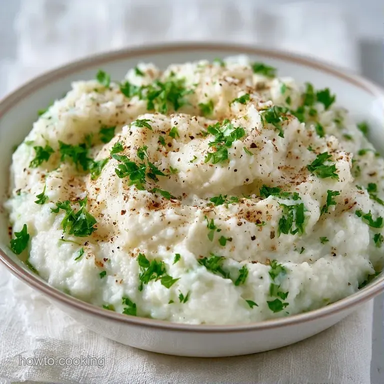 Smooth white cheese swirl garnished with a fresh parsley sprig and golden toasted baguette on a dark slate platter.