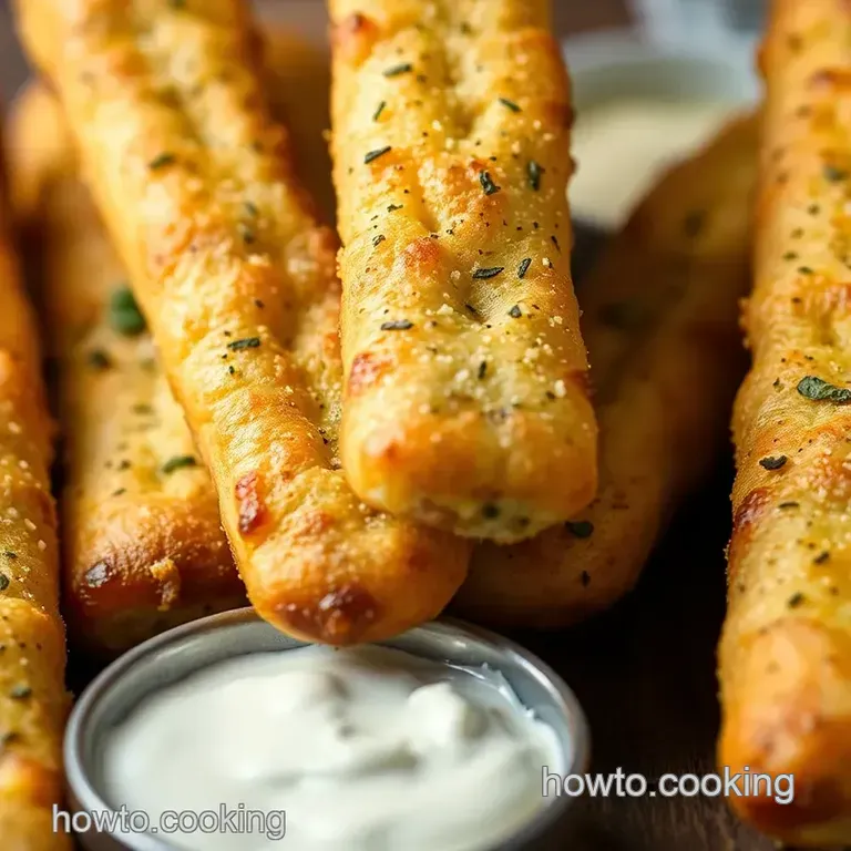 Garlicky Goodness: Homemade Breadsticks presentation