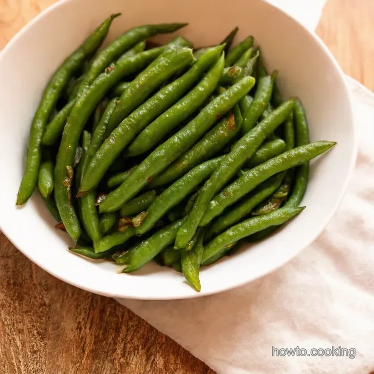 Garlicky Italian Green Beans with Toasted Almonds Lemon presentation