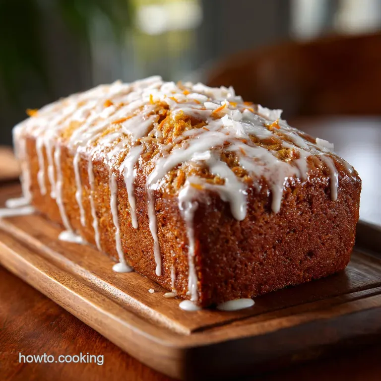 Sunshine Spice Glazed Carrot Coconut Loaf Ultimate Quick Bread presentation