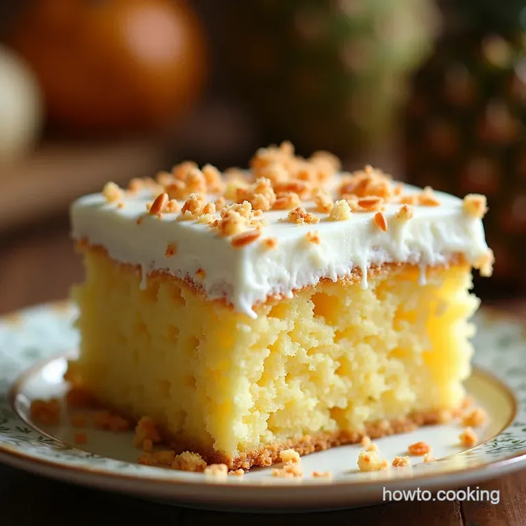 God Bless America Pineapple Coconut Dream Cake presentation