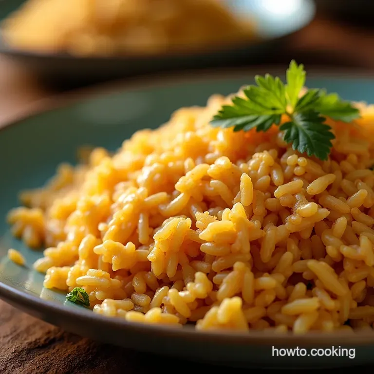 Golden Crispy Rice Tahdig presentation