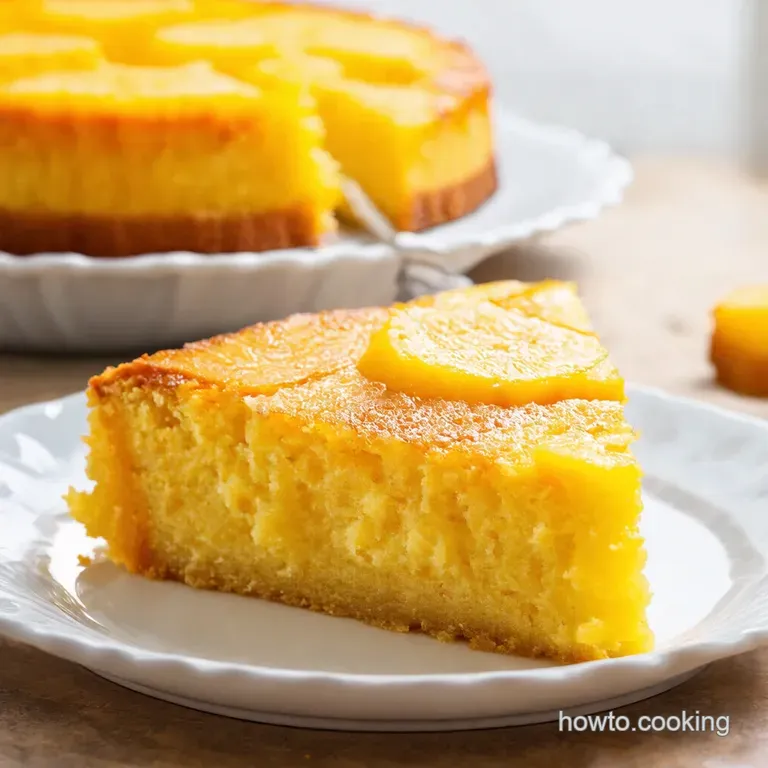 Golden Pineapple Paradise UpsideDown Cake presentation