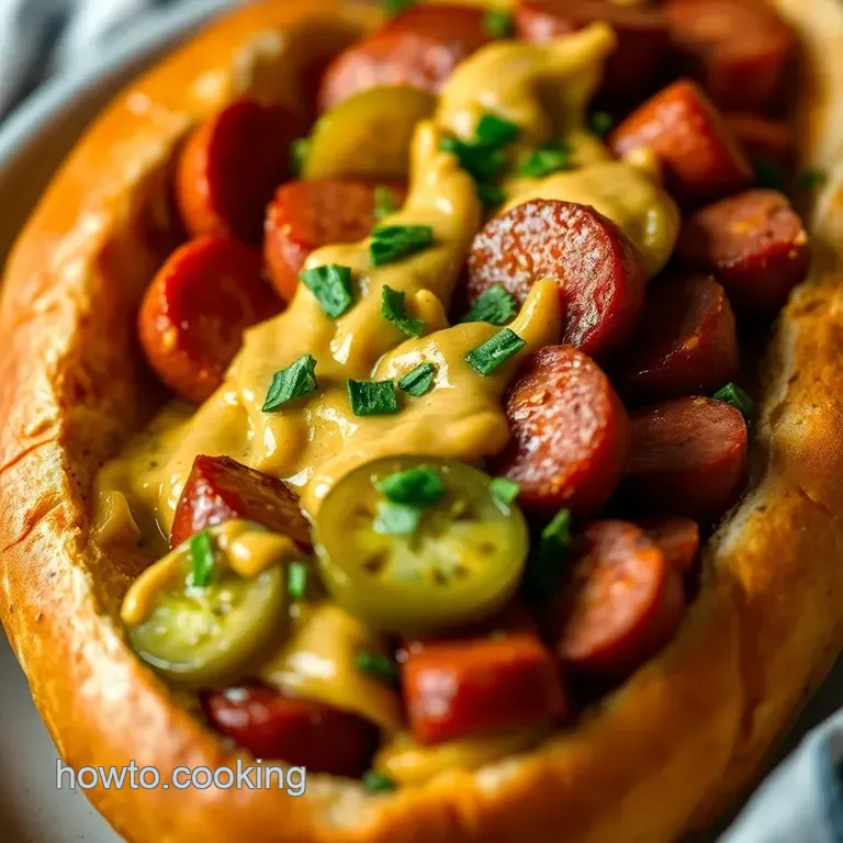Gourmet Kielbasa Sandwiches with Zesty Mustard-Jalape&ntilde;o Spread presentation