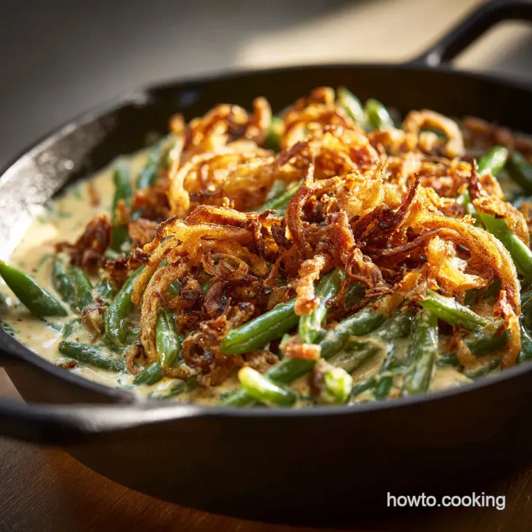 Green Bean Casserole: Creamy Mushroom Crispy Shallot Bake
