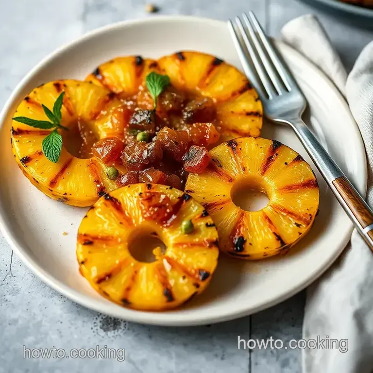 Grill Pineapple with Brown Sugar & Vanilla presentation
