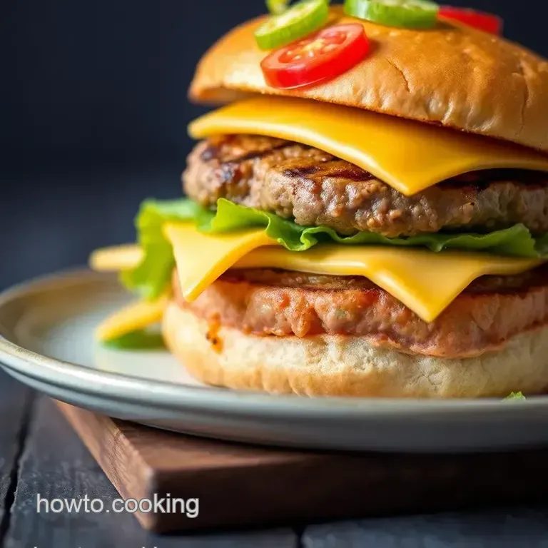 Grilled Beef Burger with Awesome Toppings presentation