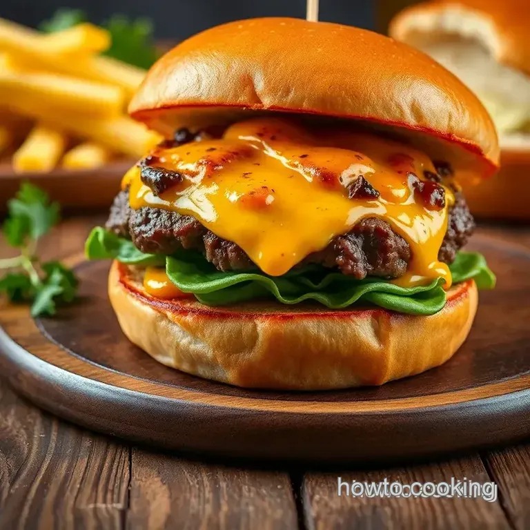 Delicious Grilled Beef Crack Burger with Cheesy Goodness presentation