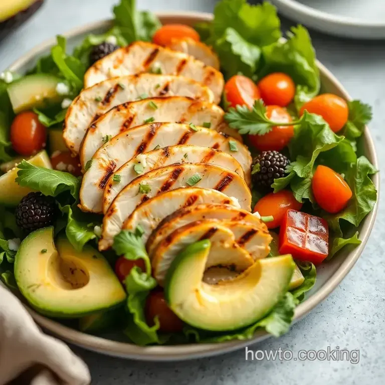 Grilled Chicken Avocado Salad presentation