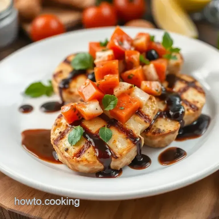 Grilled Chicken Bruschetta with Balsamic Glaze
