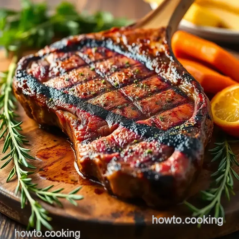Grilled Tomahawk Steak with Herb Infusion presentation