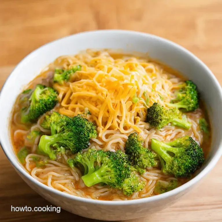 Grownup Cheesy Broccoli Ramen a Comfort Food Remix presentation