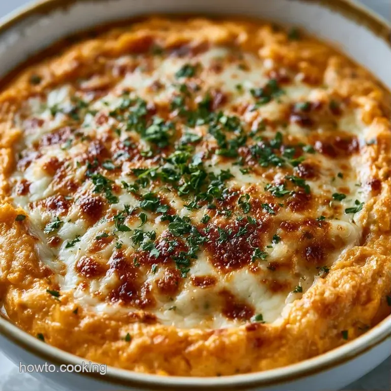 Elegant bowl of buffalo chicken dip garnished with fresh herbs, surrounded by a colorful array of crunchy vegetables.