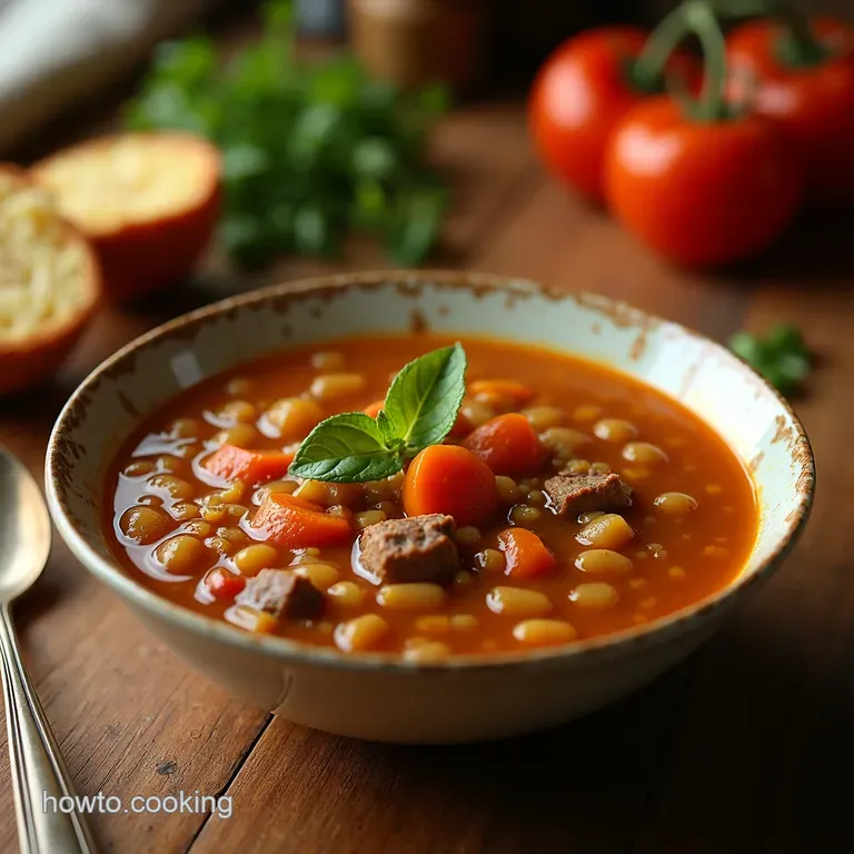 Hearty Beef Lentil Soup Proper Comfort Food presentation