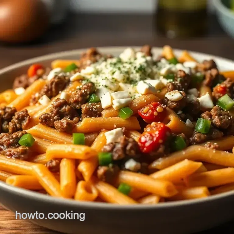 Hearty Philly Cheesesteak Pasta