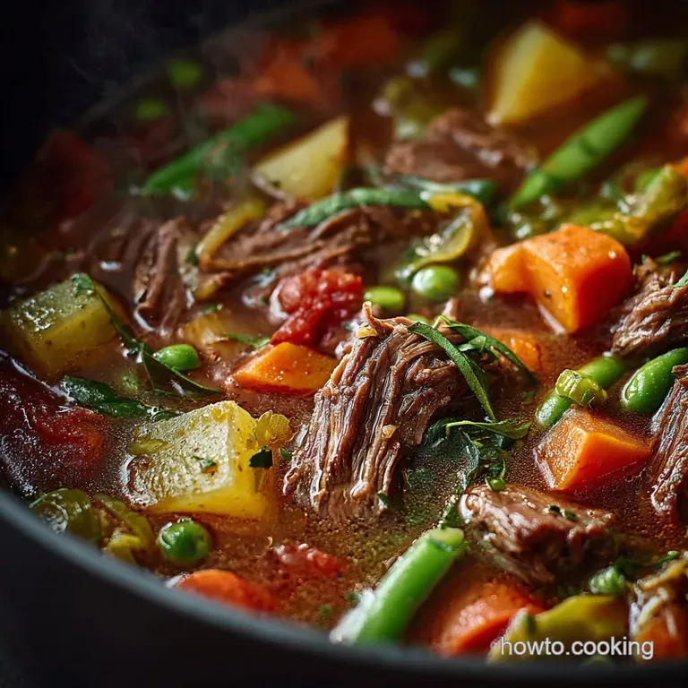 The Hearty Slowsimmered Beef Root Vegetable Soup presentation
