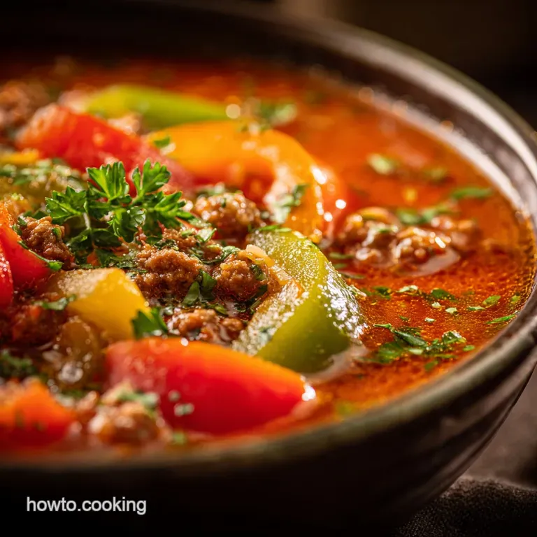 A Proper Hearty Bowl Chefs Stuffed Pepper Soup the Weeknight Wonder presentation