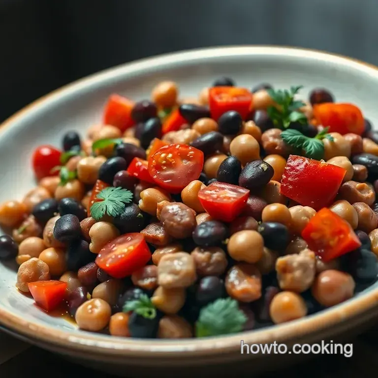 Hearty Three-Bean Salad with Cilantro-Lime Dressing