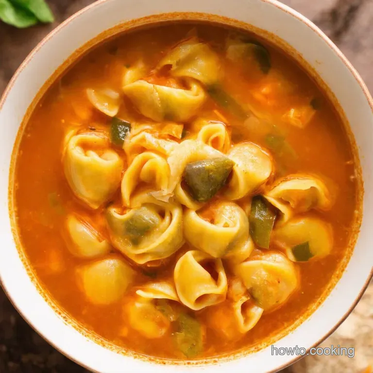 Hearty Tortellini Soup a Bowl of Italian Sunshine presentation