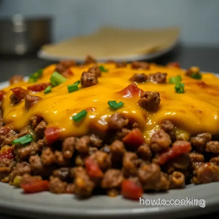 Heavenly Cheeseburger Casserole presentation