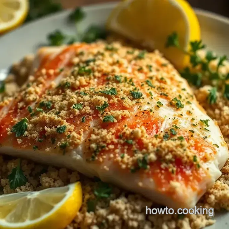 Herb-Crusted Red Snapper with Lemon Butter Sauce