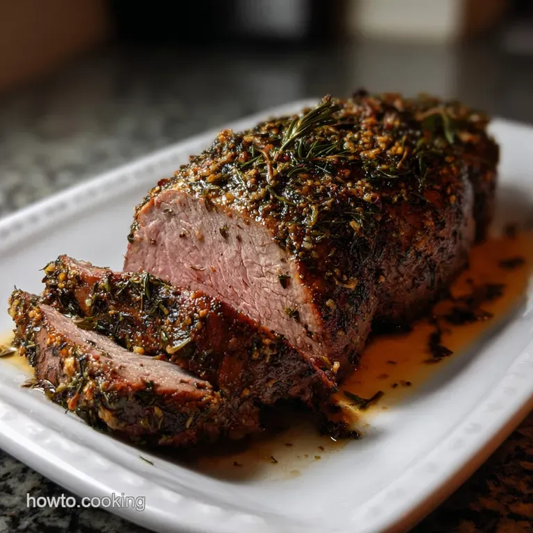 Classic Herb Crusted Sirloin Roast Recipe presentation