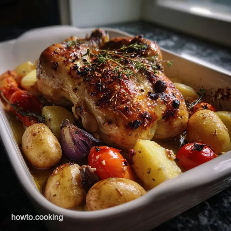 Elegant plate featuring a juicy chicken breast with a sprig of rosemary, alongside vibrant, perfectly roasted carrots and ...