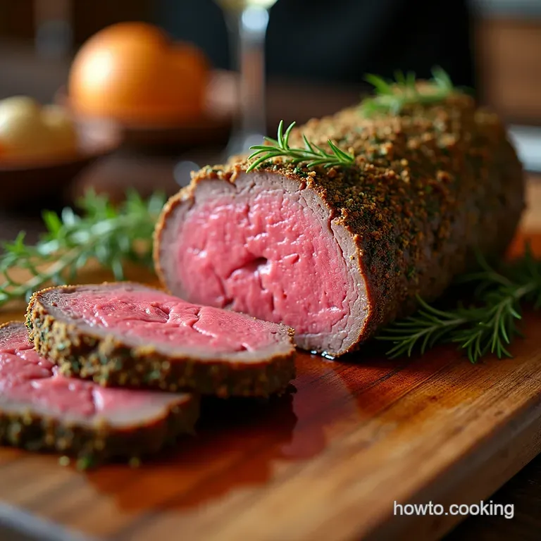 The Million Dollar Roast Perfectly HerbCrusted Beef Tenderloin presentation