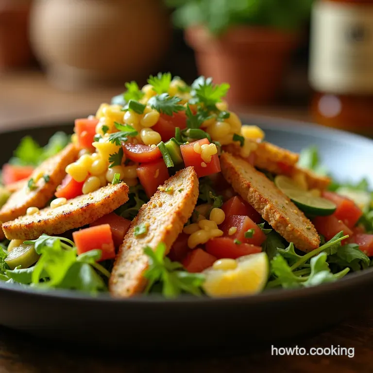 High Protein Southwest Chicken Fiesta Salad presentation
