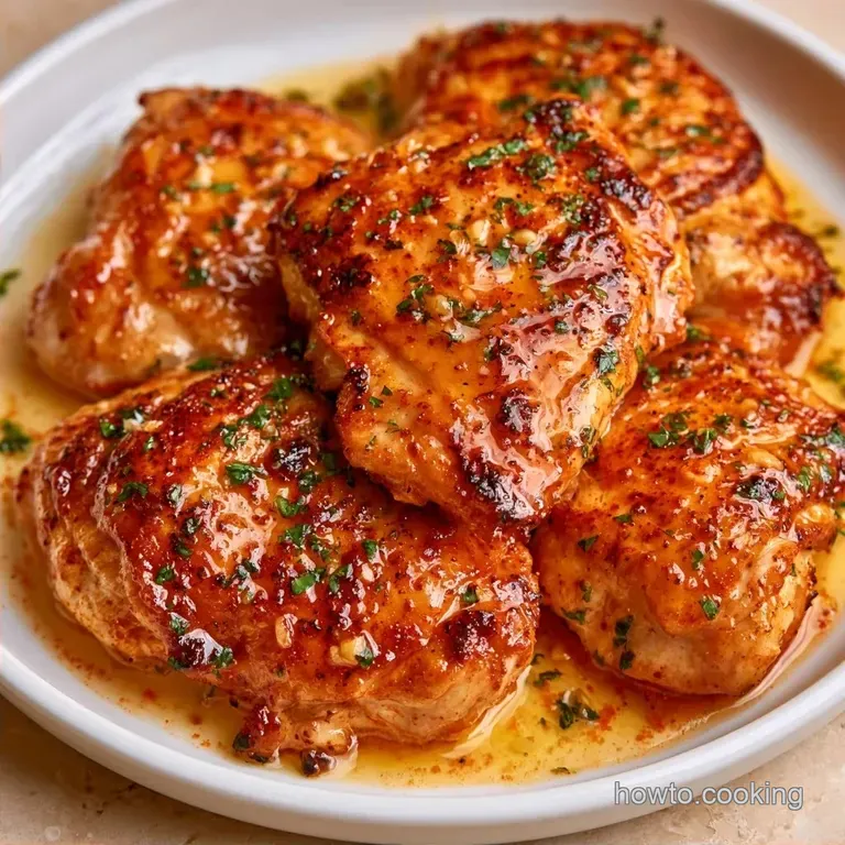 Holiday Garlic Chicken Thighs with Honey Lemon Glaze