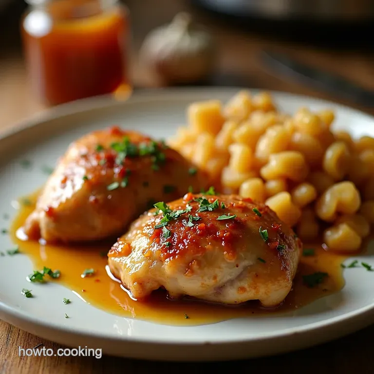 Honey Garlic Crock Pot Chicken Thighs presentation