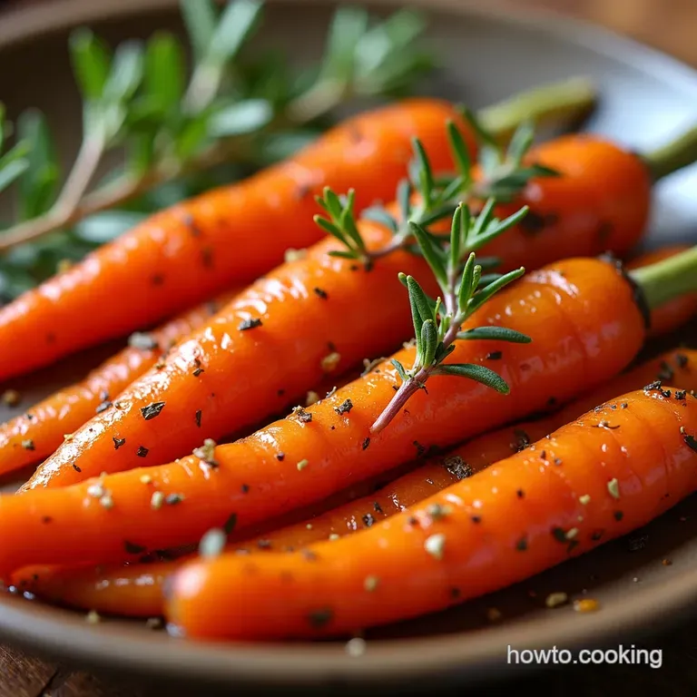 Honeyglazed Roasted Carrots with Thyme presentation