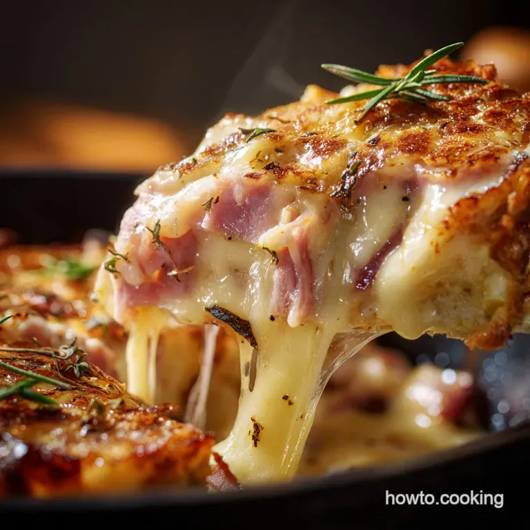 Hot Ham and Cheese Recipe Baked Cheesy Sandwich Melts with Mornay Sauce presentation