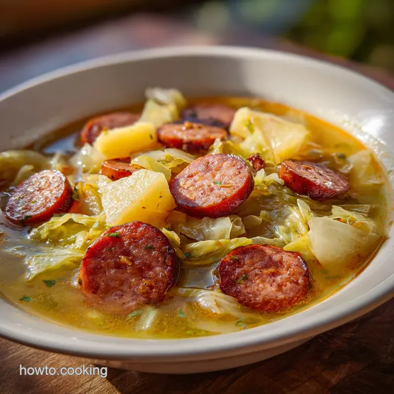 Instant Pot Cabbage Sausage and Potato Soup with Garlic