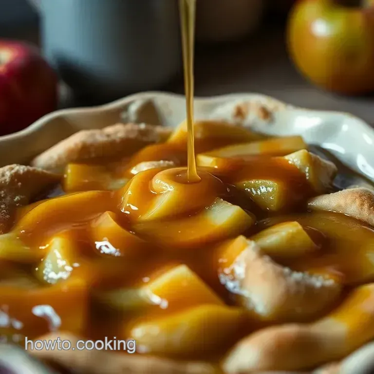 Irresistible Classic Apple Pie with Drizzled Caramel Sauce
