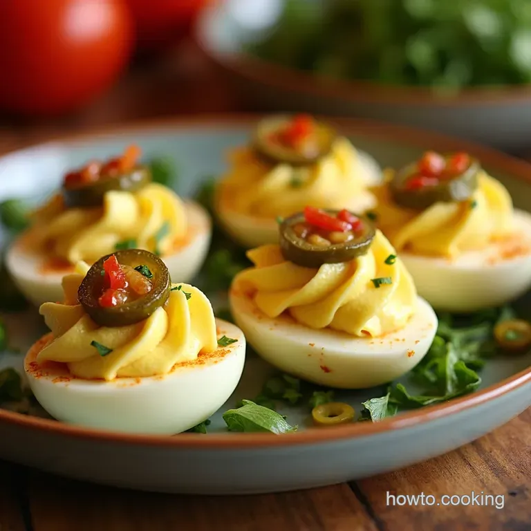 Jalape&ntilde;o Popper Deviled Eggs presentation