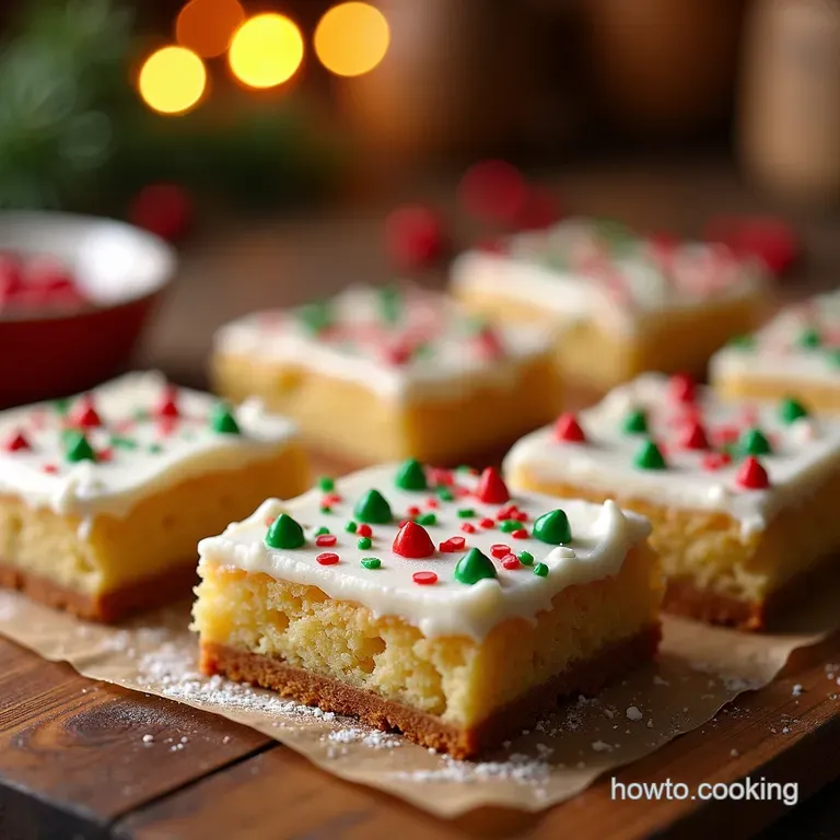 Jolly Christmas Sugar Cookie Bars presentation