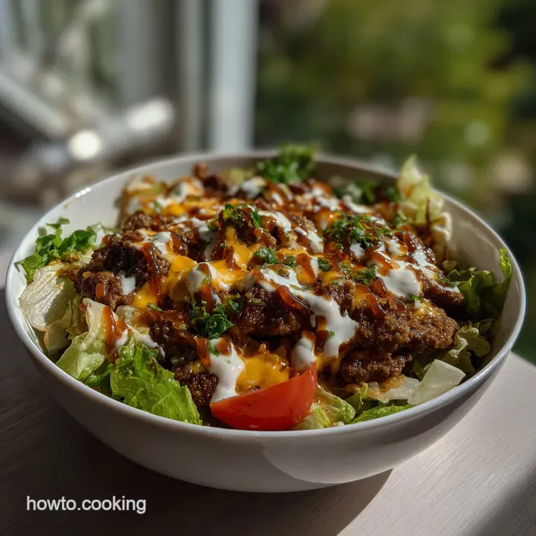 Easy Keto Big Mac Bowl Recipe presentation