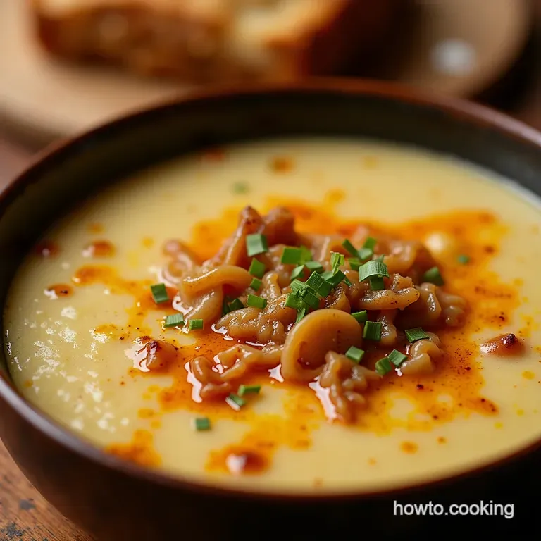 Keto Comfort Rich Cheesy French Onion Soup presentation